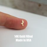 Tiny Cancer Ribbon Permanent Jewelry Connector or Charm- Intricate Detail - 14kt gold filled or Sterling Silver - Made in the USA