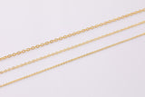 14K Dainty Gold PVD Ion Plated Chain 1mm 1.5mm 2mm Tarnish Resistant by the Yard