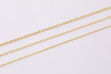 14K Dainty Gold PVD Ion Plated Chain 1mm 1.5mm 2mm Tarnish Resistant by the Yard