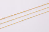 14K Dainty Gold pvd Ion Plated Chain 1mm 1.5mm 2mm Tarnish Resistant by the Yard