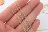 14K Dainty Gold PVD Ion Plated Chain 1mm 1.5mm 2mm Tarnish Resistant by the Yard
