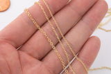 14K Dainty Gold pvd Ion Plated Chain 1mm 1.5mm 2mm Tarnish Resistant by the Yard