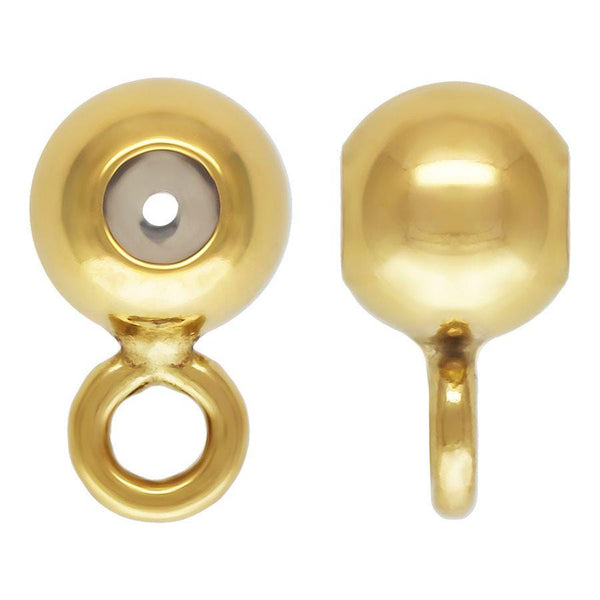 GOLD FILLED Stopper Beads- 1420 Gold Filled- USA made- 3mm or 4mm Silicone Stopper Bead- 4 pcs per order