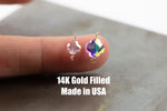 USA Gold Filled Permanent Jewelry Connectors Gemstone Crystal Heart Connector Charm 1420 Gold Filled Made in USA