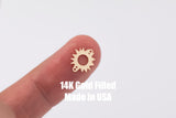 Sun Burst Connector - 14Kt Gold Filled or Sterling Silver- Sun Connectors - Bracelet or Necklace - Permanent Jewelry Supply