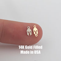 Spartan Helmet Permanent Jewelry Connector or Charm- Intricate Detail - 14kt gold filled or Sterling Silver - Made in the USA - Custom