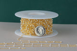14kt Gold Filled 1.1mm Satellite Chain with 1.8mm Sterling silver Beads - Chain for Permanent Jewelry - USA made-Permanent Jewelry Chain