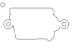 Iowa Connector State Shape Connector - 14kt gold filled or Sterling Silver - Made in the USA - Custom Permanent Jewelry Charm