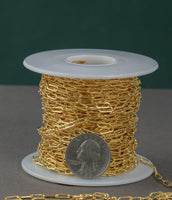 Gold Filled Flat Tubed Chain, Elongated Heavy Oval Chain, 3x8.5mm links, , Wholesale, USA Made, Chain by foot- Paper Clip Chain