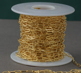 Gold Filled Flat Tubed Chain, Elongated Heavy Oval Chain, 3x8.5mm links, , Wholesale, USA Made, Chain by foot- Paper Clip Chain
