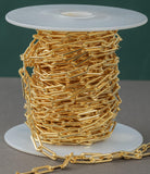 Gold Filled Flat Tubed Chain, Elongated Heavy Oval Chain, 4x13mm links, , Wholesale, USA Made, Chain by foot- Paper Clip Chain