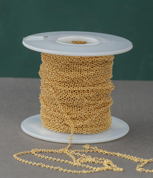 Gold Filled Chain 1.6mm Heavy , Wholesale, USA Made, Chain by foot Permanent Jewelry Chain