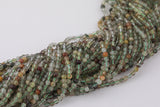3mm 4mmNatural Green Rutilated Quartz Beads Green Phantom + Rutiled Quartz 3mm 4mm Loose Beads Full Strand 15.5" Strand
