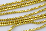 Gorgeous Matte Yellow Gold Hematite Smooth Round Loose Beads - Natural Hematite Gold Plated in 6mm 8mm 10mm 12mm Full Strand 16" AAA Quality