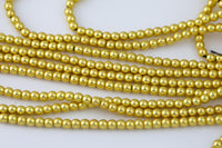 Gorgeous Matte Yellow Gold Hematite Smooth Round Loose Beads - Natural Hematite Gold Plated in 6mm 8mm 10mm 12mm Full Strand 16" AAA Quality