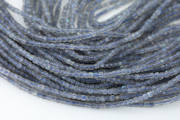 Natural Labradorite Faceted Cube Beads Size 2.5mm 15.5" Strand