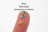 4mm Rose Gold Filled Connector 14/20 or Sterling Silver Add-On Birthstone Made in USA Real 14k Gold Filled Charm and Connector
