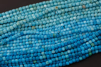 Turquoise Faceted Cube Beads Size 4mm 15.5" Strand