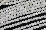 White - Mother of Pearl Shell Faceted Cube Beads Size 4mm 15.5" Strand