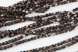 Dark Brown- Mother of Pearl Shell Faceted Cube Beads Size 4mm 15.5" Strand