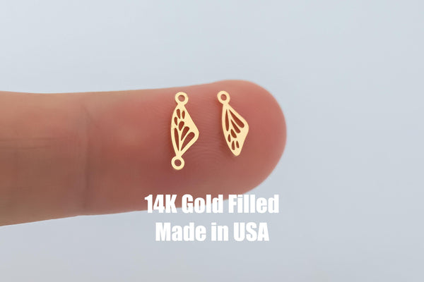 Butterfly Wing (S)- Permanent Jewelry Connector - 14kt gold filled or Sterling Silver - Made in the USA