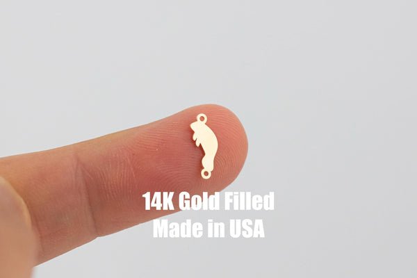 Manatee Permanent Jewelry Connector or Charm- Intricate Detail - 14kt gold filled or Sterling Silver - Made in the USA - Custom