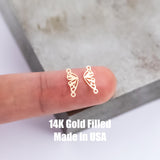 Butterfly Wings (L) Set 2 pcs- Permanent Jewelry Connector - 14kt gold filled or Sterling Silver - Made in the USA