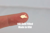 West Virginia Connector State Shape Connector - 14kt gold filled or Sterling Silver - Made in the USA - Custom Permanent Jewelry Charm