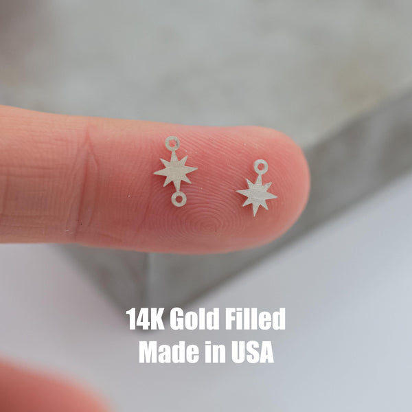 North Star Connector Permanent Jewelry Connectors 14K Gold Filled or 925 Sterling Silver Gold Filled Connectors Bracelet Necklace Supply