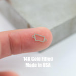 Permanent Montana Outline State Shape Connector - 14kt gold filled or Sterling Silver - Made in the USA - Custom Permanent Jewelry Charm