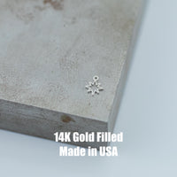North Star Outline Permanent Jewelry Connector or Charm- Intricate Detail - 14kt gold filled or Sterling Silver - Made in the USA