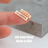 Mama or Grandma Tag Permanent Jewelry Connector - 14kt gold filled or Sterling Silver - Made in the USA