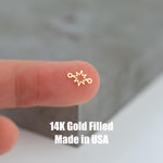 North Star Outline Permanent Jewelry Connector or Charm- Intricate Detail - 14kt gold filled or Sterling Silver - Made in the USA