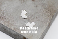 Permanent Louisiana State Shape Connector - 14kt gold filled or Sterling Silver - Made in the USA - Custom Permanent Jewelry Charm