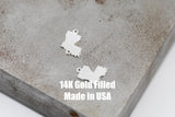 Permanent Louisiana State Shape Connector - 14kt gold filled or Sterling Silver - Made in the USA - Custom Permanent Jewelry Charm
