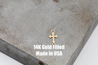 Catholic Cross Permanent Jewelry Connector or Charm- Intricate Detail - 14kt gold filled or Sterling Silver - Made in the USA