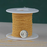 1.3mm -1.5mm Gold-filled Chain by the foot or 10 feet-- Round Chain Permanent Jewelry Chain