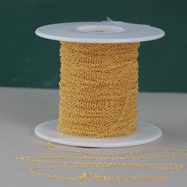 1.3mm -1.5mm Gold-filled Chain by the foot or 10 feet-- Round Chain Permanent Jewelry Chain