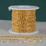 USA MADE Gold Filled Paper Clip Chain Twisted Texturized Tubed Chain, Elongated Oval Chain,6 x 2.5 mm links, Wholesale, BULK, Chain by foot