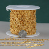 USA MADE Gold Filled Paper Clip Chain Twisted Texturized Tubed Chain, Elongated Oval Chain,6 x 2.5 mm links, Wholesale, BULK, Chain by foot