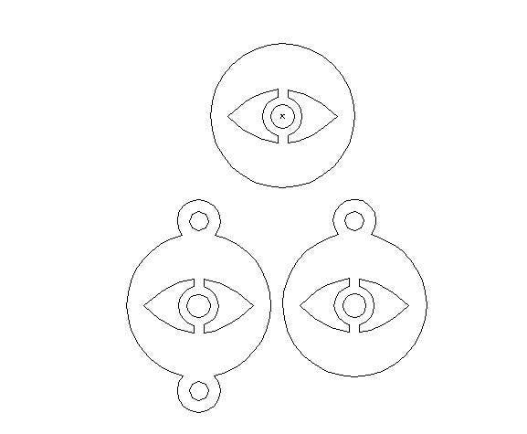 Evil Eye Disc Permanent Jewelry Connector or Charm- Intricate Detail - 14kt gold filled or Sterling Silver - Made in the USA