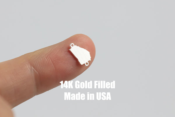 Georgia Connector State Shape Connector - 14kt gold filled or Sterling Silver - Made in the USA - Custom Permanent Jewelry Charm