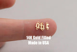 Gothic Old English Letter Connectors 14K Gold Filled Made in USA - 8mm Alphabet Connector for Bracelet - Permanent Jewelry Supplies