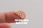 Mama Framed Permanent Jewelry Connector - 14kt gold filled or Sterling Silver - Made in the USA