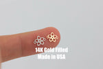 Set of 2 x 14Kt Gold Filled or Sterling Silver Cherry Blossom Connector - Flower Link Bracelet Sakura Link - Permanent Jewelry Supply
