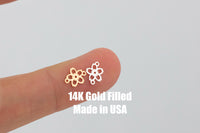 Set of 2 x 14Kt Gold Filled or Sterling Silver Cherry Blossom Connector - Flower Link Bracelet Sakura Link - Permanent Jewelry Supply