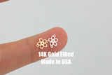 Set of 2 x 14Kt Gold Filled or Sterling Silver Cherry Blossom Connector - Flower Link Bracelet Sakura Link - Permanent Jewelry Supply