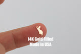 Rabbit Bunny Permanent Jewelry Connector or Charm- Intricate Detail - 14kt gold filled or Sterling Silver - Made in the USA - Custom
