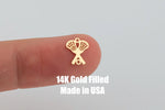 14K Gold Filled Lacrosse Connector Permanent Jewelry Connectors 14K GF 1420 or 925 Sterling Silver 7mm tall ball connector