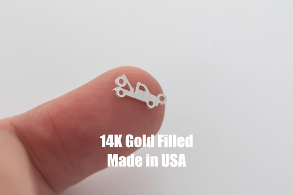 Tow Truck- Permanent Jewelry Connector or Charm- - 14kt gold filled or Sterling Silver - Made in the USA - Custom